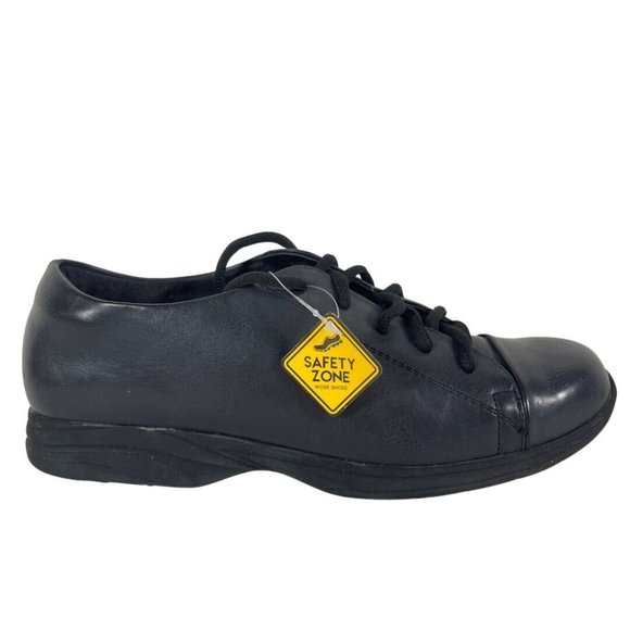 Safety Zone Shoes - Women’s Safety Work Shoes SAFETY ZONE Size 7.5W Black Slip Resistant Non Marking